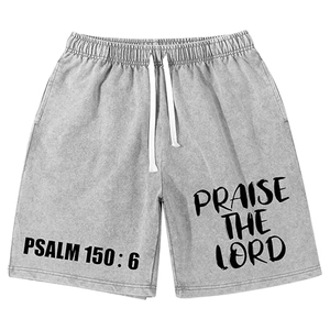 Pantalones Cortos Deportivos de Algodón con Cintura Elástica y Logotipo Personalizado para Hombre, Estilo Streetwear, Lavado Ácido - Product Image 1