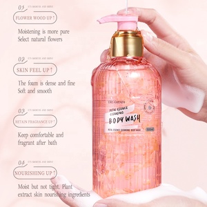 Gel Douche OEM 500ml Rafraîchissant Parfumé Naturel Crème de Douche Hydratation Profonde Pétales de Rose pour Peaux Sèches Essence Florale - Product Image 6