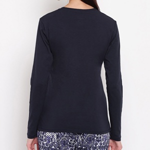Nouveauté tendance : T-shirt personnalisé à manches longues pour femme, en coton durable, motif uni, idéal pour l'été BD - Product Image 6