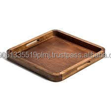 Plateau en bois d'acacia et de manguier personnalisé en gros pour servir des collations, idéal pour les hôtels et les restaurants – Fournisseur de plateaux de service pour aliments - Product Image 5