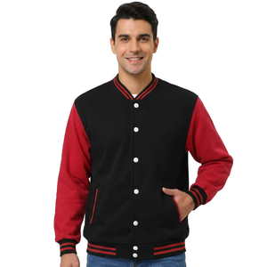 Veste universitaire personnalisée pour homme, grande taille, couleur unie, légère, style baseball, veste de collège, fabricant OEM de haute qualité - Product Image 4