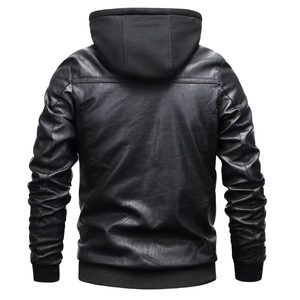 Veste en cuir streetwear à manches longues unie/à carreaux, haute qualité, nouvelle mode, pour hommes, hiver, coupe-vent, respirante, exportateurs premium - Product Image 2