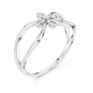 CELESTIAL KNOT LAB GROWN DIAMOND <b>RING</b> <b>SET</b> 18KT WHITE <b>GOLD</b> RHODIUM PLATED BRILLIANT CUT ENGAGEMENT WEDDING PARTY GIFTING DAILY - Product Image 4
