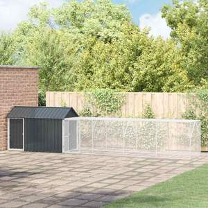 Jaula para Pájaros de Acero Galvanizado Antracita 619 X 111 X 142 cm para Mascotas - Product Image 1