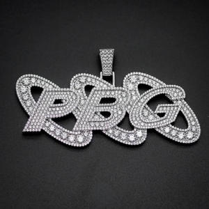 Pendentif Lettre Personnalisé en Moissanite PBG, Collier Hip Hop VVS Couleur D, Sertissage Glacé, Argent 925 Certifié GIA, Unisexe - Product Image 1