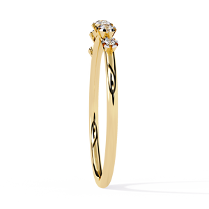 แหวนเพชรทรงกลมแบบคลาสสิกเรียบง่ายสำหรับผู้หญิง ทองคำแท้ 14k สามารถสวมซ้อนกันได้ เหมาะสำหรับเป็นของขวัญ งานหมั้น วันครบรอบแต่งงาน - Product Image 3