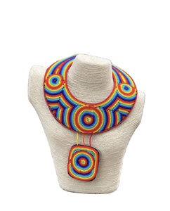 CRYSTAL CRAFT Multi Layer Color Stone Beaded Bib Necklace for Women Long Strand African Necklace for Women - Product Image 3