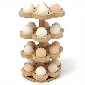 Wooden <b>Egg</b> Rack 5-Tier Storage Stand for Kitchen Countertop <b>Egg</b> Holder Organizer Natural Finish Dishwasher Freezer Safe - Product Image 1