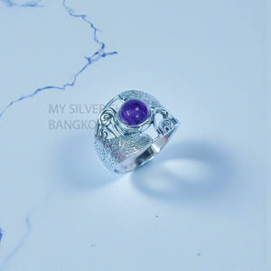 Bagues en argent sterling 925 faites à la main avec améthyste, prix de gros, bijoux, bagues en pierres précieuses - Product Image 2