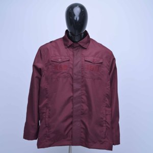 Veste à manches longues en coton de qualité supérieure avec logo personnalisé, broderie au dos et poche avant, chemise boutonnée - Product Image 1