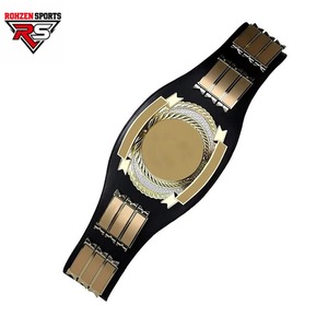 Rohzen Sports Custom Gold Championship <b>Belt</b> Leather <b>Wrestling</b> Boxing Title Strap - Product Image 1