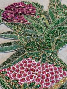 Handmade Vintage Fabric Table <b>Runner</b> Irregular Shape <b>Green</b> Floral Design Luxury Style Eco-Friendly Durable Lightweight Mats Pads - Product Image 6