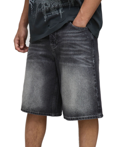 Pantalones cortos de mezclilla holgados de verano estilo vintage para hombre / Jorts de mezclilla holgados de moda para hombre - Product Image 1