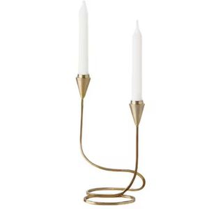 Elegante Juego de Portavelas de Metal Dorado, Candelabros Altos y Delgados, Centro de Mesa Decorativo Minimalista - Product Image 1