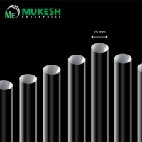 Barre en acrylique coulé transparent de 25 mm, haute clarté, PMMA, résistante aux UV/à la chaleur, découpe sur mesure pour enseignes publicitaires LED, fabriquée en Inde MUKESH