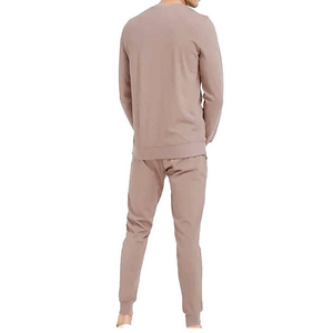 Ensemble de survêtement tricoté de qualité supérieure pour homme, couleur unie, col rond, sweat-shirt à manches longues, pantalon de jogging, tenue décontractée d'automne, respirant - Product Image 3