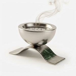 Brûleur à Bakhoor Arabe Moderne, Mabkhara en Bois Faite à la Main, Encensoir de Luxe en Laiton pour Oud et Charbon, Idéal pour la Décoration Intérieure du Moyen-Orient - Product Image 4