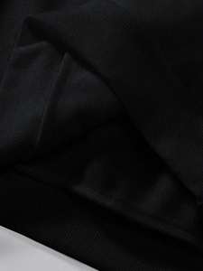 Sudadera con capucha extragrande para mujer, negra, con relieve, informal, de forro polar suave, para uso diario, top de moda de invierno - Product Image 2