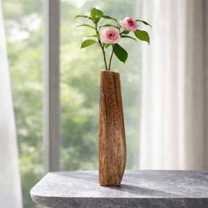 Vase Moderne Simple en Bois de Bambou pour Mariage, Utilisation Intérieure/Extérieure au Sol et sur Table, Décoration Écologique pour la Maison et le Jardin - Product Image 1