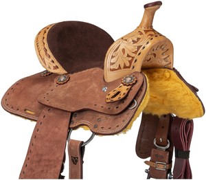 TI101OA059 Customized Branded Western English Leather Horse Saddle <b>Soft</b> Seat Fiberglass Tree Stainless Steel Hardware Equestrian - Product Image 1