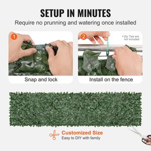 Schermo per la privacy in edera artificiale 39 x 158 pollici, pannello verde con rete rinforzata e giunti migliorati - Product Image 5