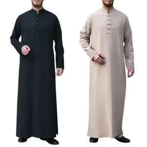 Vente en gros : Nouvelle collection de Jubba blanche élégante, couleur unie, pour hommes – Thobe musulman arabe Al Haramain, style Dubaï, Moyen-Orient - Product Image 6
