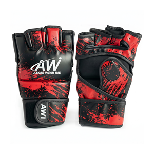ถุงมือ Askar Wear Ind Mma แบบครึ่งนิ้ว หนัง PU ปิดด้วยเวลโคร ลายพิมพ์หยดน้ำ สำหรับศิลปะการต่อสู้ ยูนิเซ็กซ์ - Product Image 3