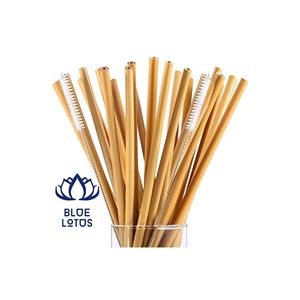 Pailles en bambou écologiques HOT SELLING BLUE LOTUS FARM |   Pailles 100% naturelles, réutilisables, jetables, durables, biodégradables et sans PFAS - Product Image 1