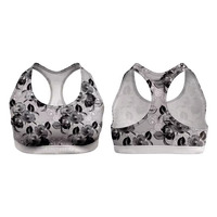 Sujetador Deportivo para Mujer, Diseño Simple con Cuello en U, Alta Sujeción, Transpirable, Antibacterial, Spandex/Poliéster, Logotipo Frontal, para Yoga, Ejercicio y Running