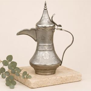 Handmade Traditional Arabic Coffee Pot Dallah Premium Embossed Metal Qahwa Kettle Luxury Middle Eastern <b>Teapot</b> For Home - Product Image 2