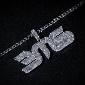 Iced Out VVS Moissanite Letter Name Pendant 925 Sterling <b>Silver</b> Custom <b>Initial</b> <b>Necklace</b> Hip Hop Jewelry Pass Diamond Tester - Product Image 6