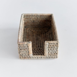 Rattan napkin holder rectangle basket for napkins storage ramadan festival table decorations - Product Image 2