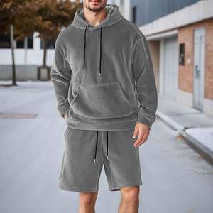 Ensemble de survêtement 2 pièces en molleton doux, sweat-shirt à capuche à manches longues et short - Product Image 5