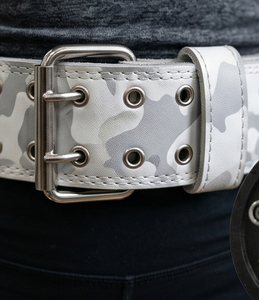 Leather Weightlifting Prong <b>Belt</b> Adjustable Waist Support Strength Trainer Lever <b>Belt</b> 10MM Camouflage Leather Prong <b>Belts</b> - Product Image 5
