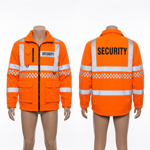 Chaqueta de Seguridad Unisex de Cuero, 320 GSM, Poliéster, con Capucha, Impermeable, Anti-UV, Diseño de Panel Reflectante, Impresión Personalizada, Bordado Térmico - Product Image 1