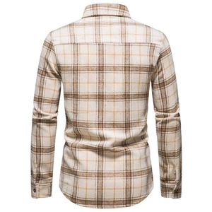 Custom Men's <b>Green</b> Plaid Flannel Shirt Long Sleeve Button Up Casual Checked Cotton Shirt Streetwear Workwear OEM Clothing - Product Image 6