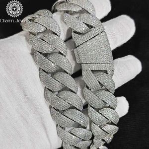 Charm_Jewells Moissanite <b>Statement</b> <b>Necklace</b> Brilliant Cut Link Chain 14K Gold Plated 925 Silver Unisex Luxury Hip Hop IGI - Product Image 6