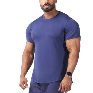 Active <b>men</b> gym shirt breathable workout t shirt for training running fitness <b>stretch</b> fabric moisture wicking quick dry Shirt - Product Image 4