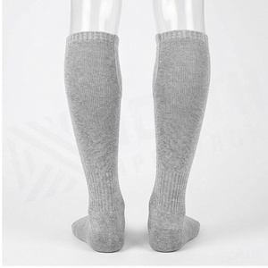 <b>Knee</b> <b>High</b> <b>Socks</b> Solid Gray 100 Cotton Breathable Casual For Adults Spring Season - Product Image 2