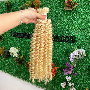 Extensiones de Cabello Vietnamitas Rubias Rizadas Remy, Extensiones de Cabello Humano con Tratamiento Térmico, Suaves y Brillantes, Sin Químicos, 100g, Origen Vietnam - Product Image 2