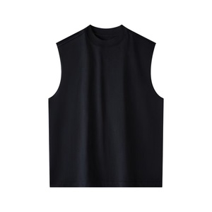 เสื้อกล้ามถักคอวีสีดำล้วนสำหรับผู้ชาย สวมใส่สบายๆ - Product Image 1