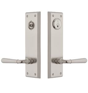 Poignée de porte double battante tendance en acier inoxydable nickel brossé pour meubles et maison, personnalisable avec fonction passage et confidentialité - Product Image 1