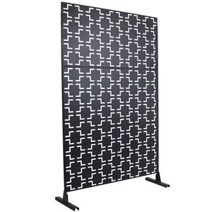 76\" H by 48\" W Indoor/Outdoor Freestanding Metal Privacy <b>Screen</b> <b>Decorative</b> Divider for Deck Balcony for Privacy Outdoor Living - Product Image 4