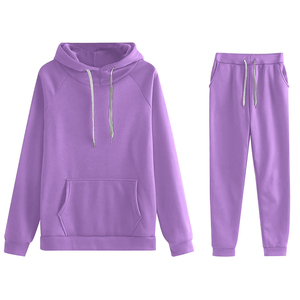 Wholesale <b>Purple</b> Color Raglan <b>Tracksuit</b> For Adult Long Sleeve Street Wear Autumn Winter Wear <b>Tracksuit</b> For Ladies - Product Image 1
