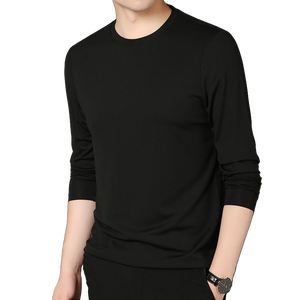 <b>Men's</b> Silk-<b>Cool</b> Long Sleeve <b>Shirt</b> - Breathable & Quick-Dry Round Neck Tee for All Seasons - Product Image 2