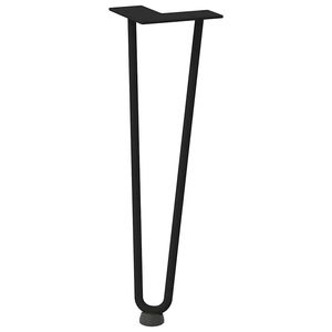 Pata de Mesa de Acero con Recubrimiento de Polvo Negro Sólido, 0.5 Pulgadas de Diámetro, Patas para Muebles - Product Image 4