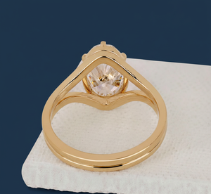 Anillo de Diamante Ovalado de 3.00ct Cultivado en Laboratorio, VVS2 F, Certificado IGI, Oro Amarillo, Anillo de Compromiso Solitario, Venta al Por Mayor - Product Image 4