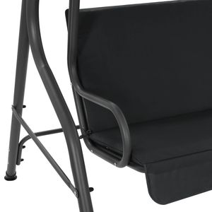 Chaise suspendue de jardin en acier thermolaqué anthracite 66,9x43,3x60,2 po pour balançoires de patio - Product Image 4