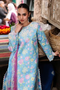Shalwar kameez pakistanais de haute qualité, qualité export, pour femmes, en coton/lawn, costumes brodés. - Product Image 3