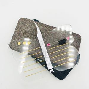 Pinzas de fondo de mariposa de punto de plata con recubrimiento de polvo blanco Pinzas de extensión de pestañas de agarre liso sostenible de acero inoxidable - Product Image 1